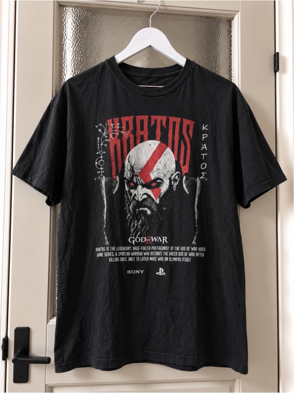 Kratos God of War Graphic Black Tee for Unisex